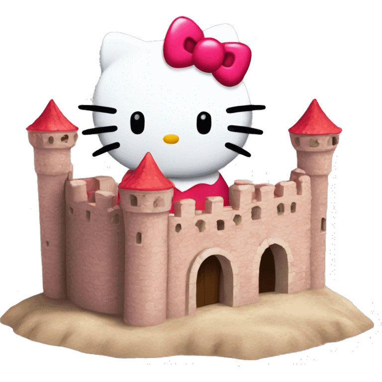 Hello kitty castillo de arena  emoji