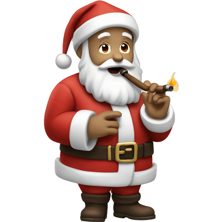 Santa smoking a pipe  emoji