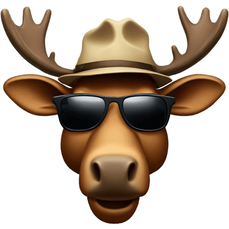 Moose with sunglasses and backwards hat emoji