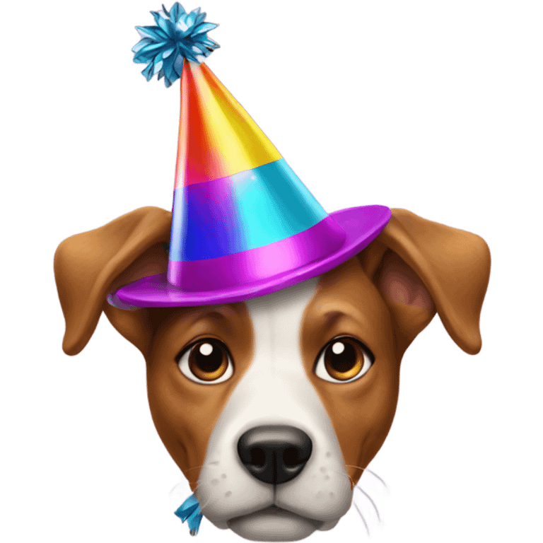 Dog with a party hat in boots emoji