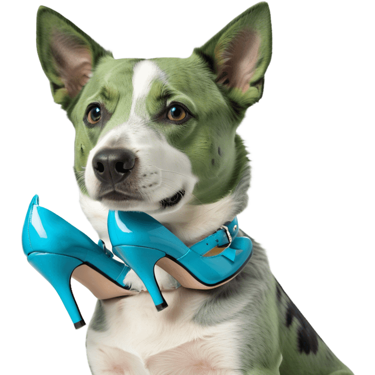 blue heeler in blue heels emoji