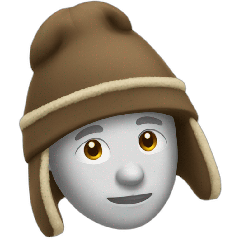 russian hat with ear flaps emoji