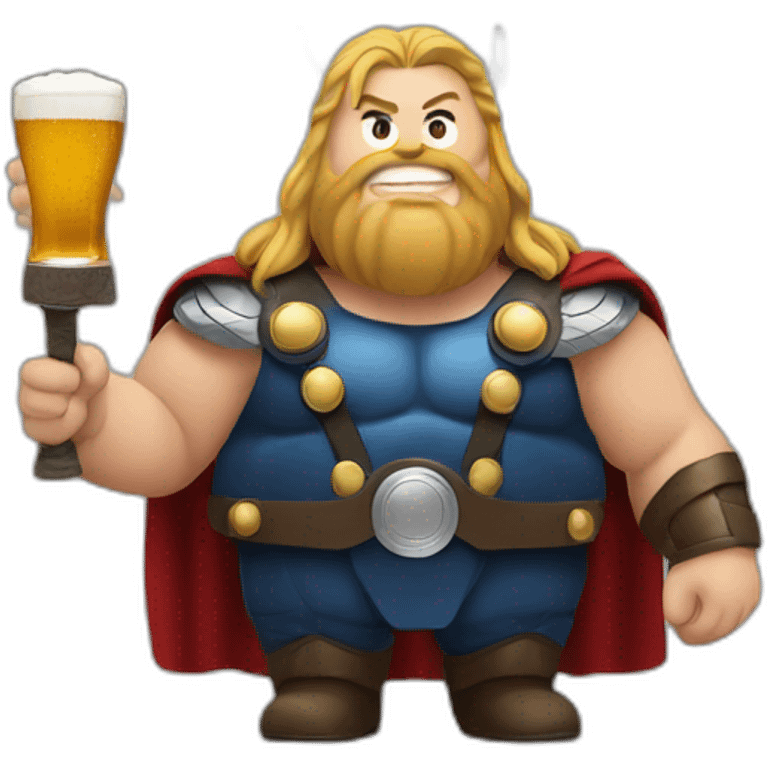 Fat Thor beer in hand emoji