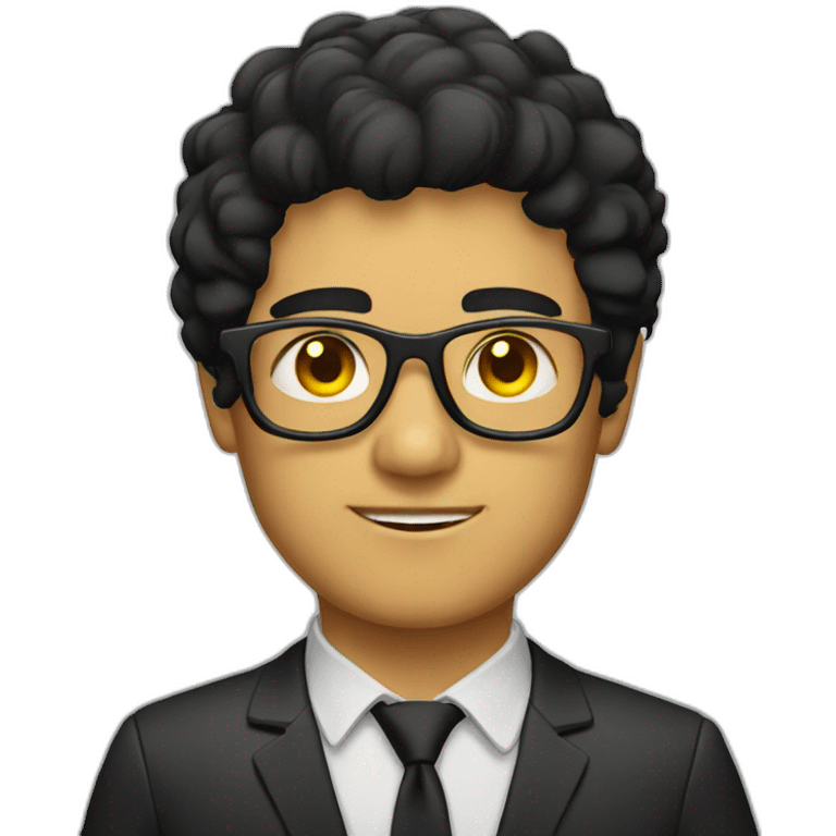 Guy with yellow tinted glasses and combed black hair  emoji