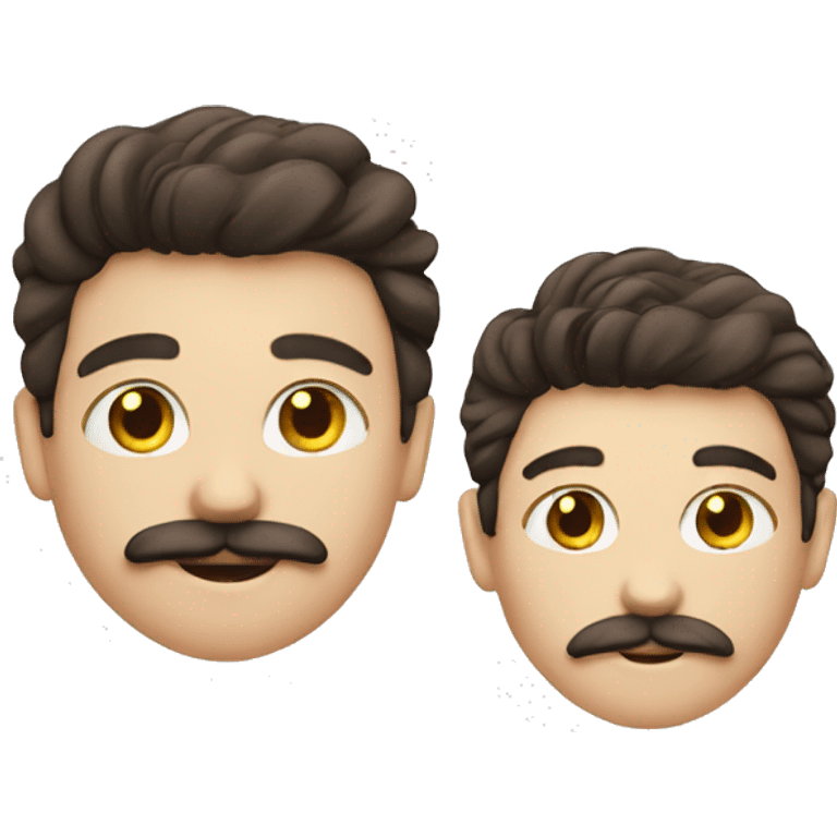 two boys white skin and one boy with moustache emoji