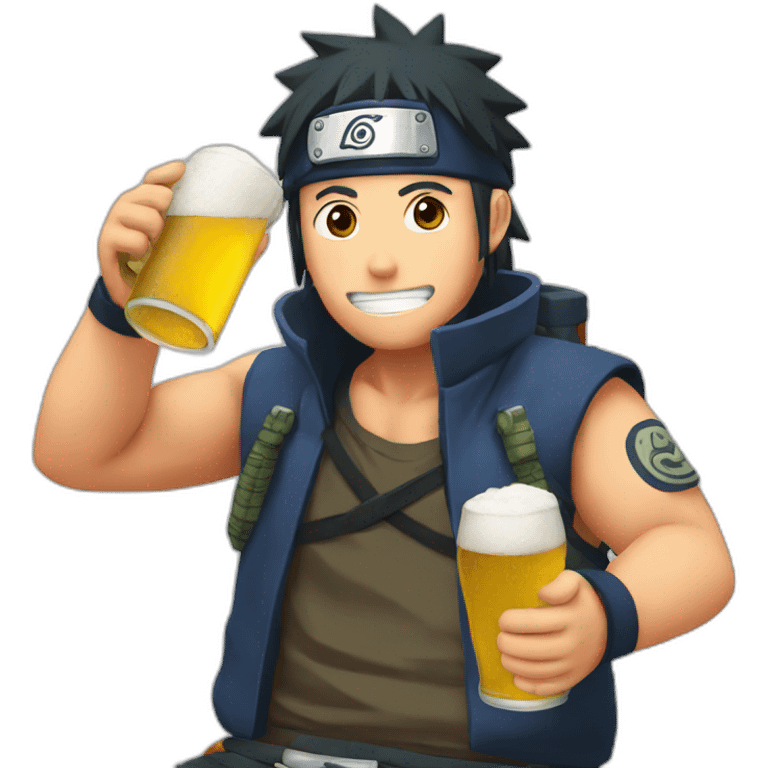 Naruto drinking beer emoji