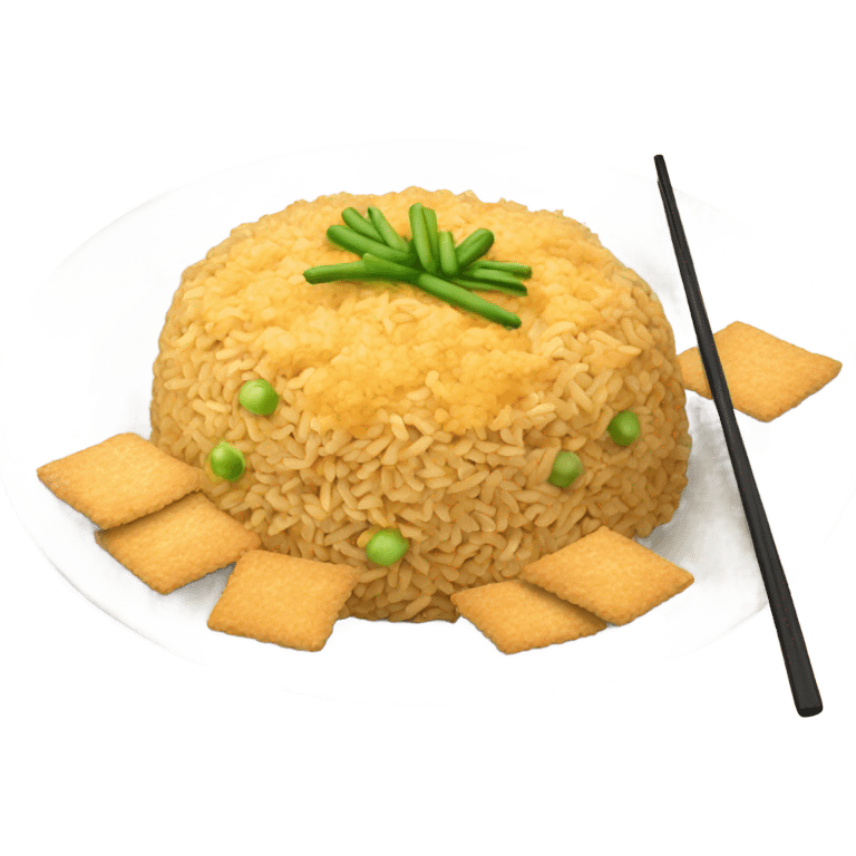 Fried rice with crackers emoji