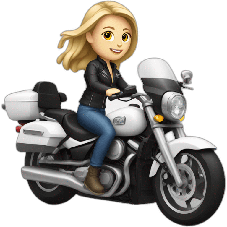 White girl riding sports motorcycle  emoji