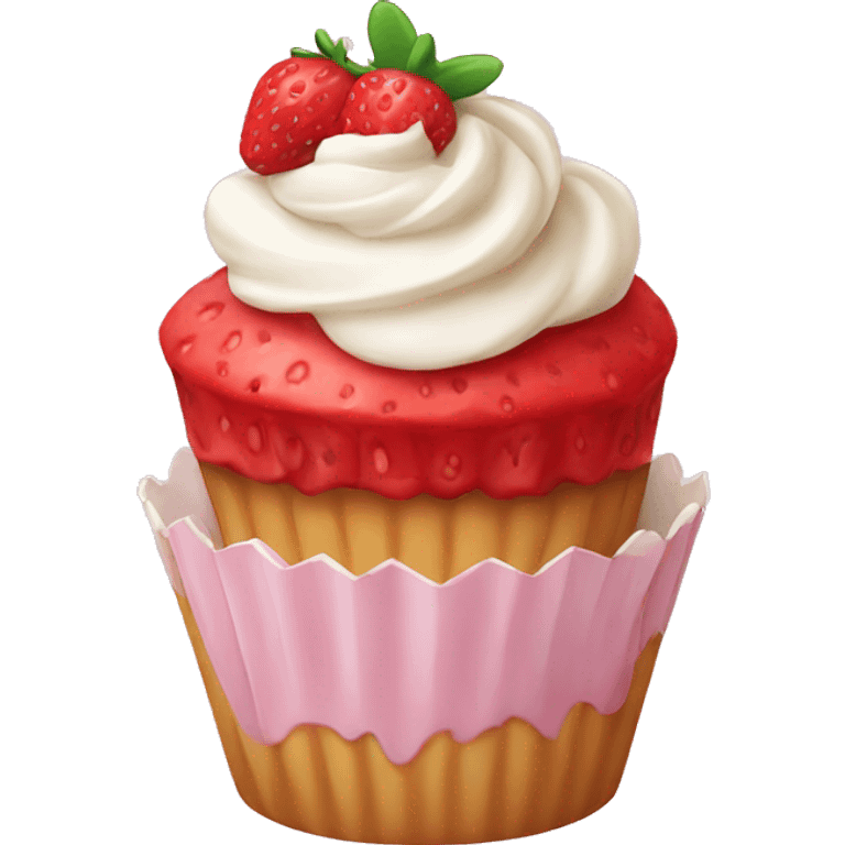 strawberry cupcake emoji