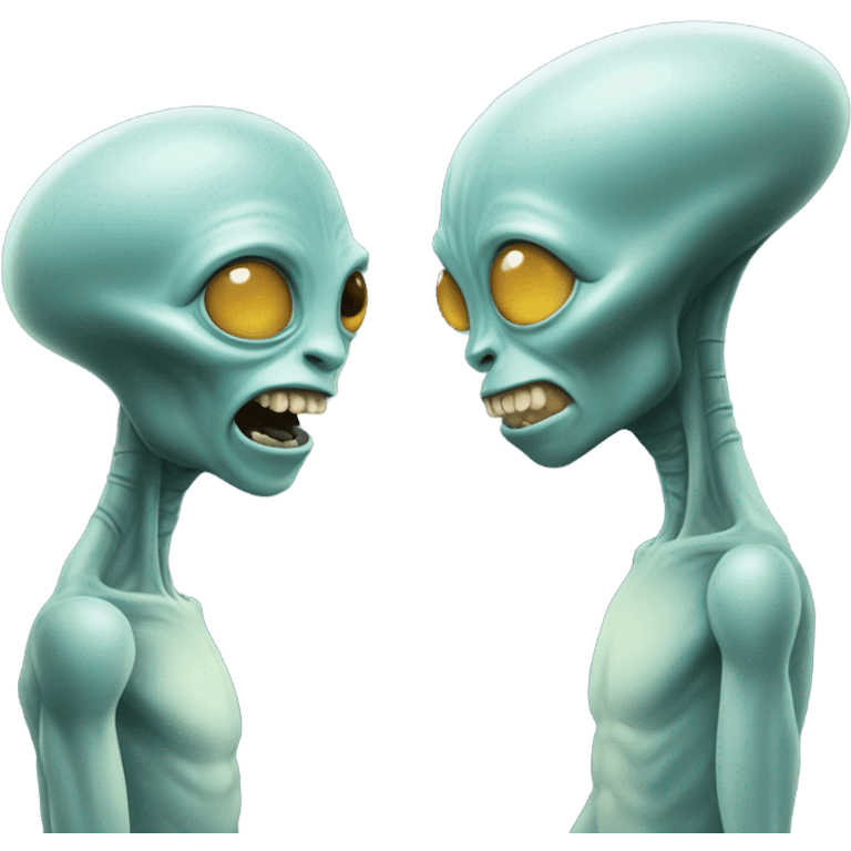 Two aliens hanging out emoji