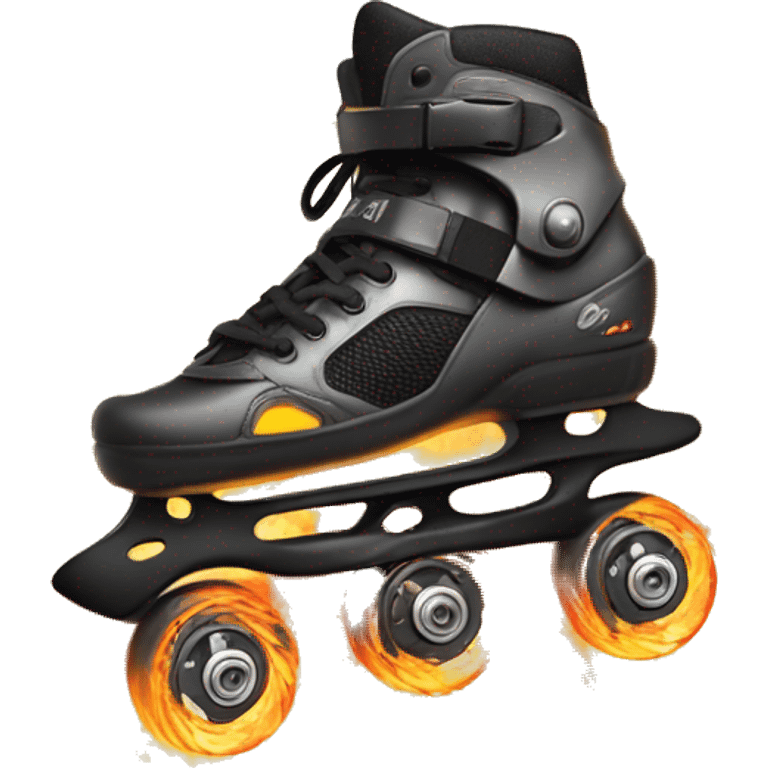 a rollerblade inline skate leaving fire traces, just the object itself emoji