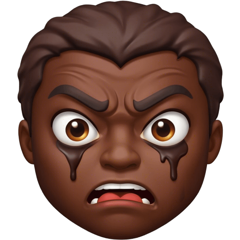 angry homeless black guy with chocolate all over his face  emoji