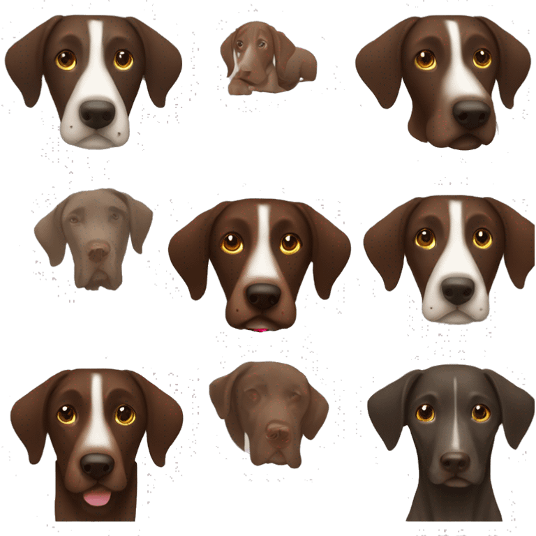 dog laying down, brown gsp, German short haired pointer with ticking  emoji