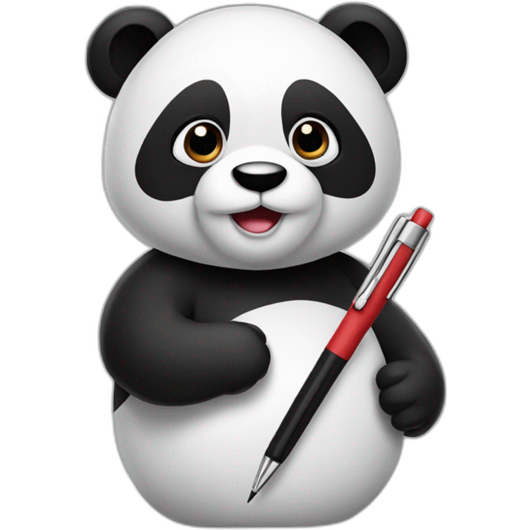 A panda holding a pen emoji