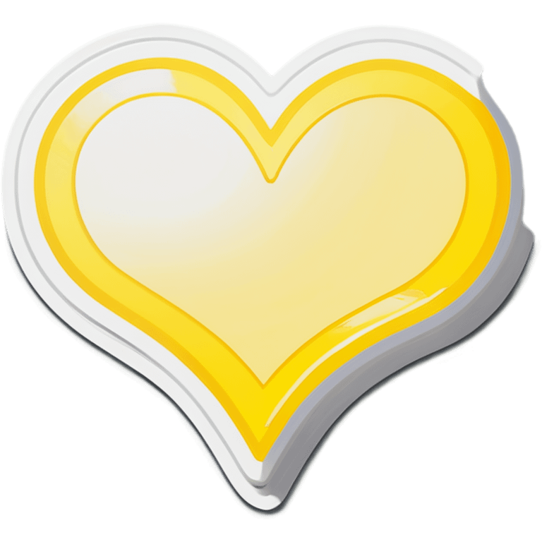 White and yellow heart with ring inside emoji