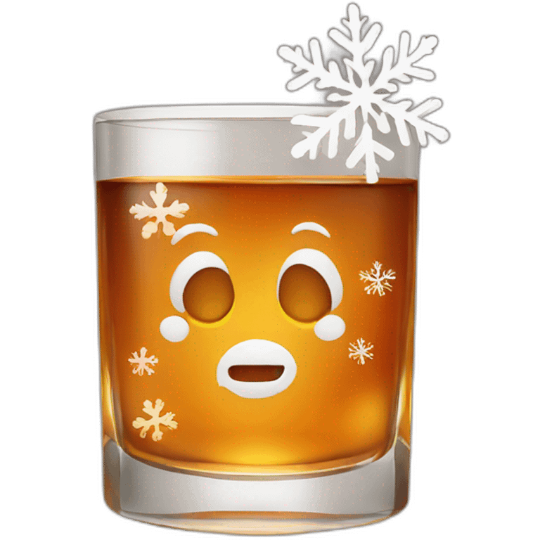 Whiskey with snowflake emoji