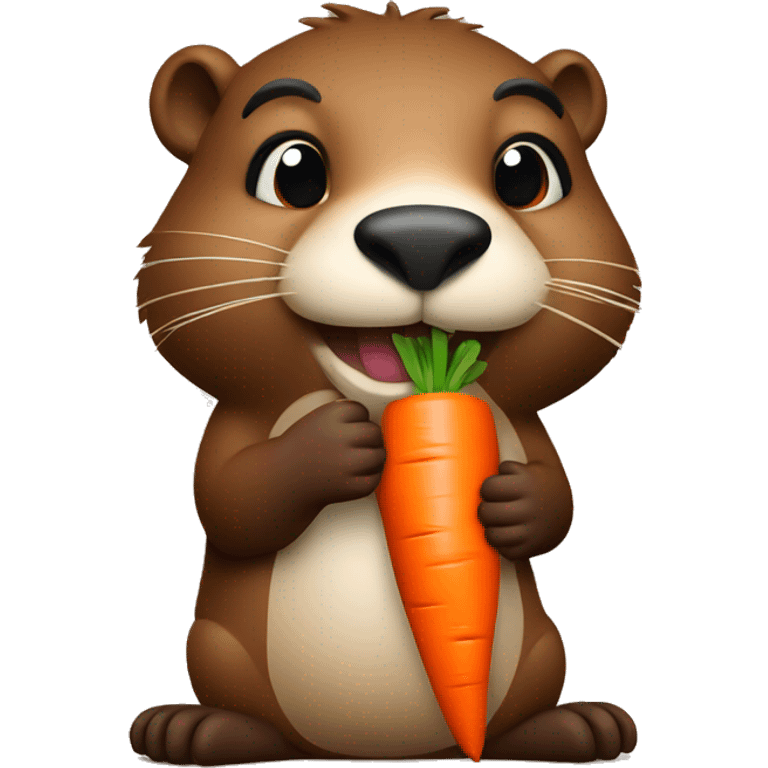 A beaver holding a carrot  emoji