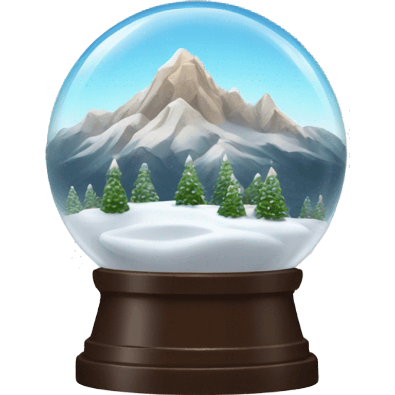 mountain snow globe, 4k, no background emoji