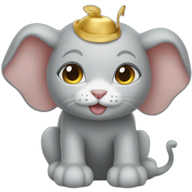 Cat on elephant emoji