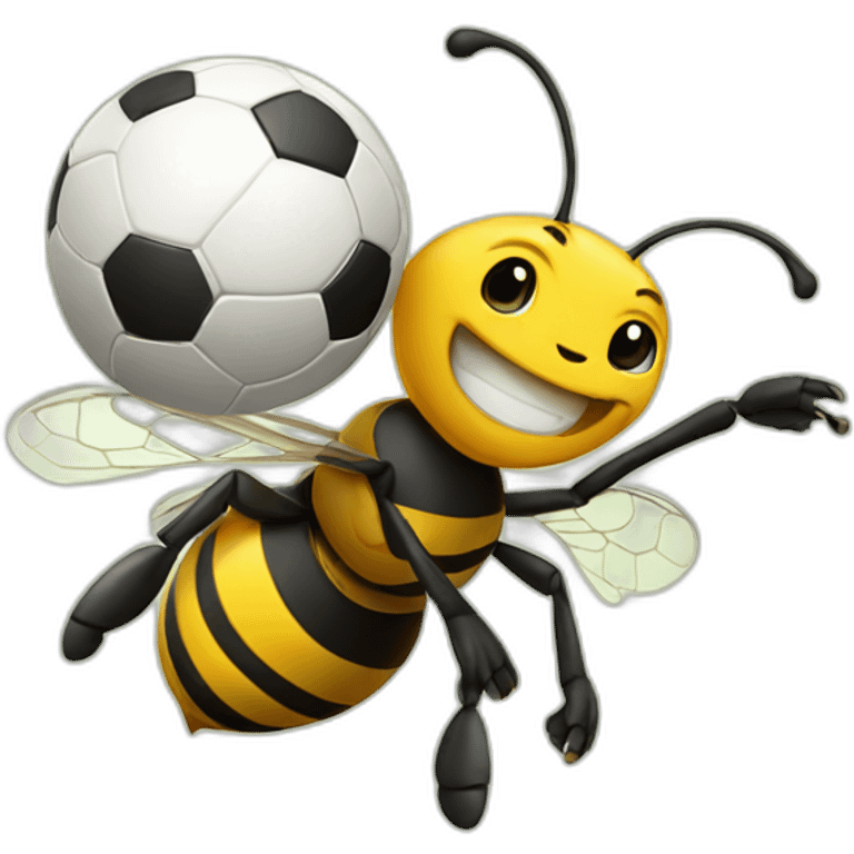 Bee playing soccer emoji