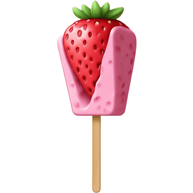 rectangular strawberry ice cream bar on a stick emoji