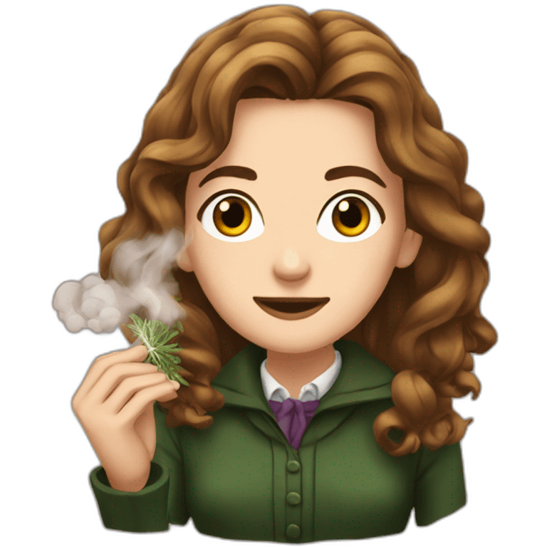 Hermione smoking herbs emoji