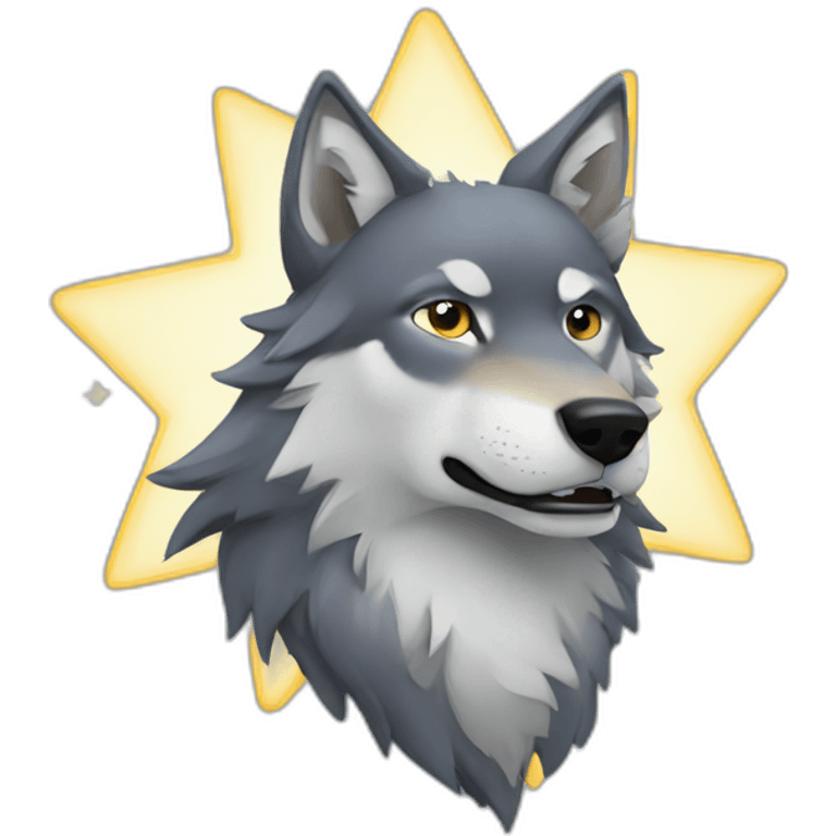 wolf with a star emoji