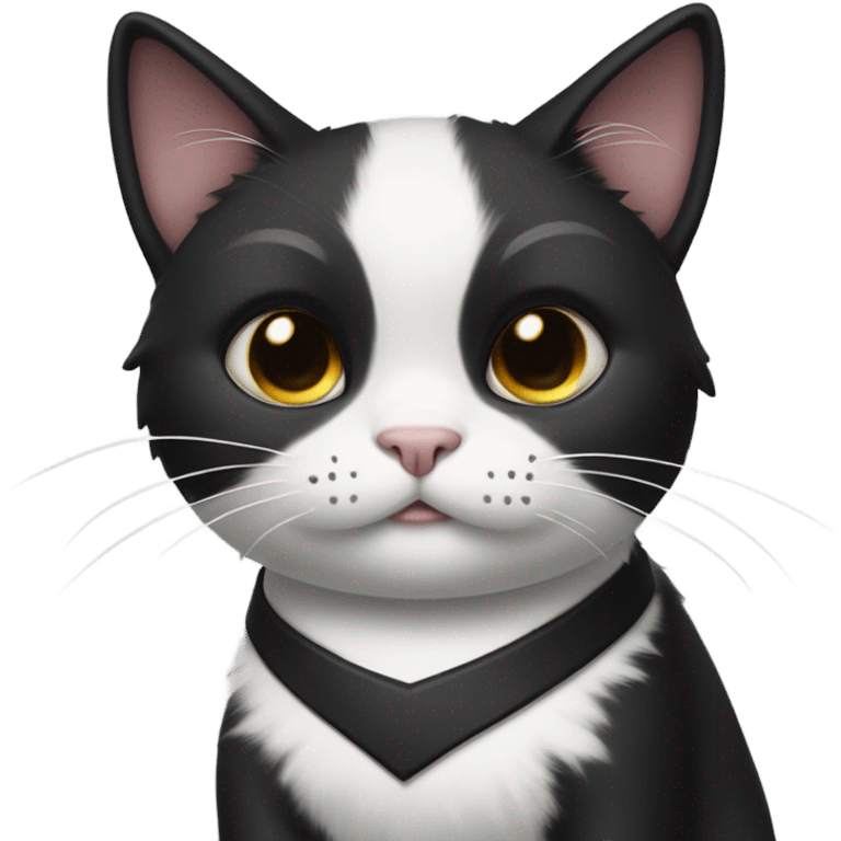 sad tuxedo cat waving goodbye emoji