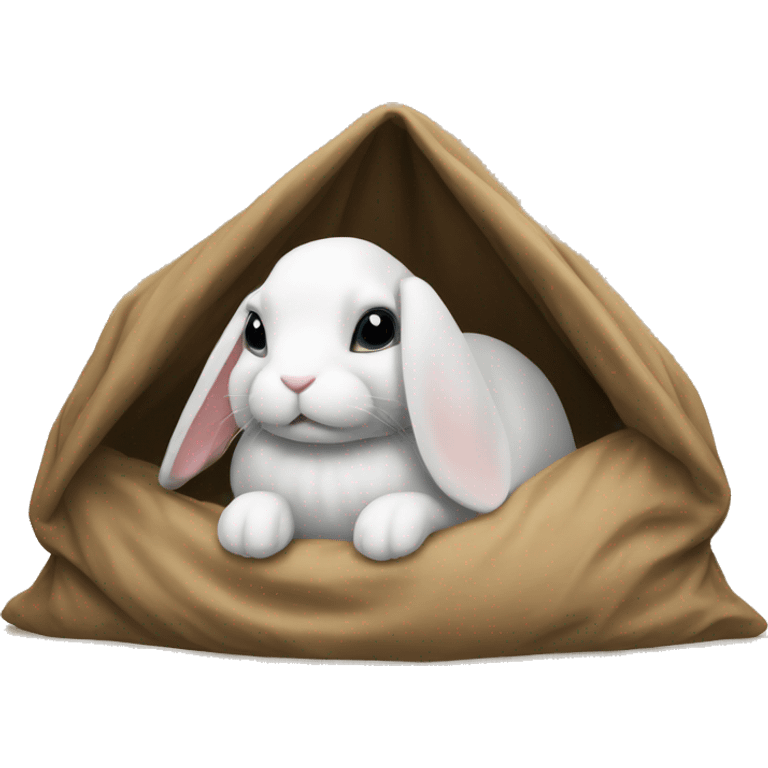 Rabbit under the blancked emoji