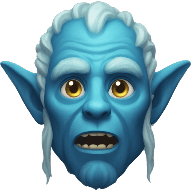 surprised stunned, firbolg spectral giant blue emoji