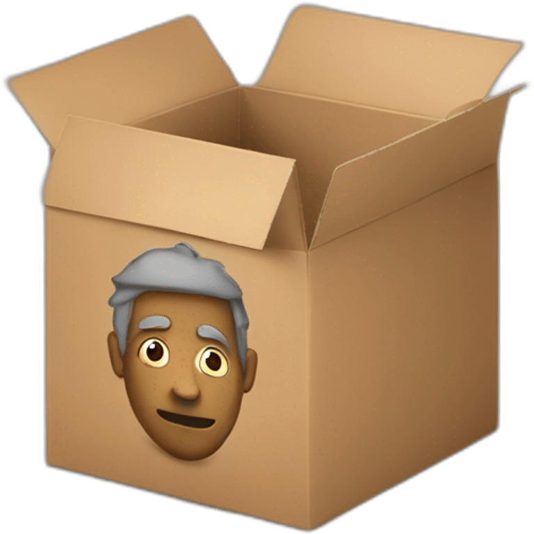 Homeless man in cardboard box emoji