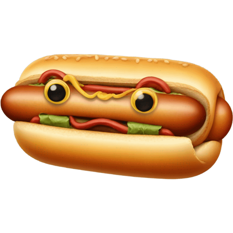 A hotdog with a monocle  emoji