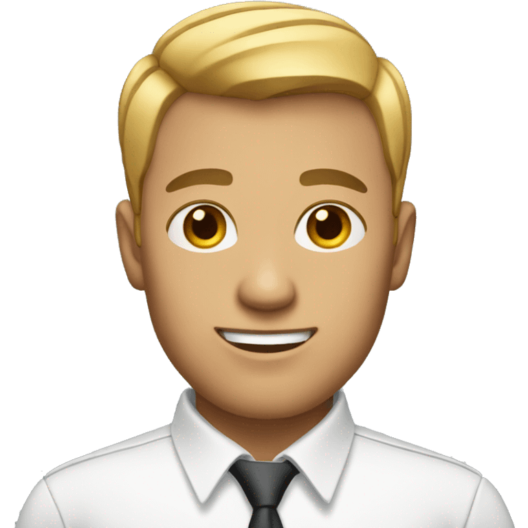 A man with short hair wearing a professional shirt. emoji