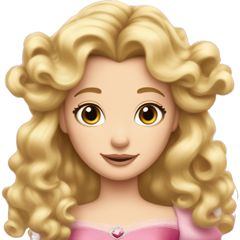 Princess Aurora blonde ringlets and bangs  emoji