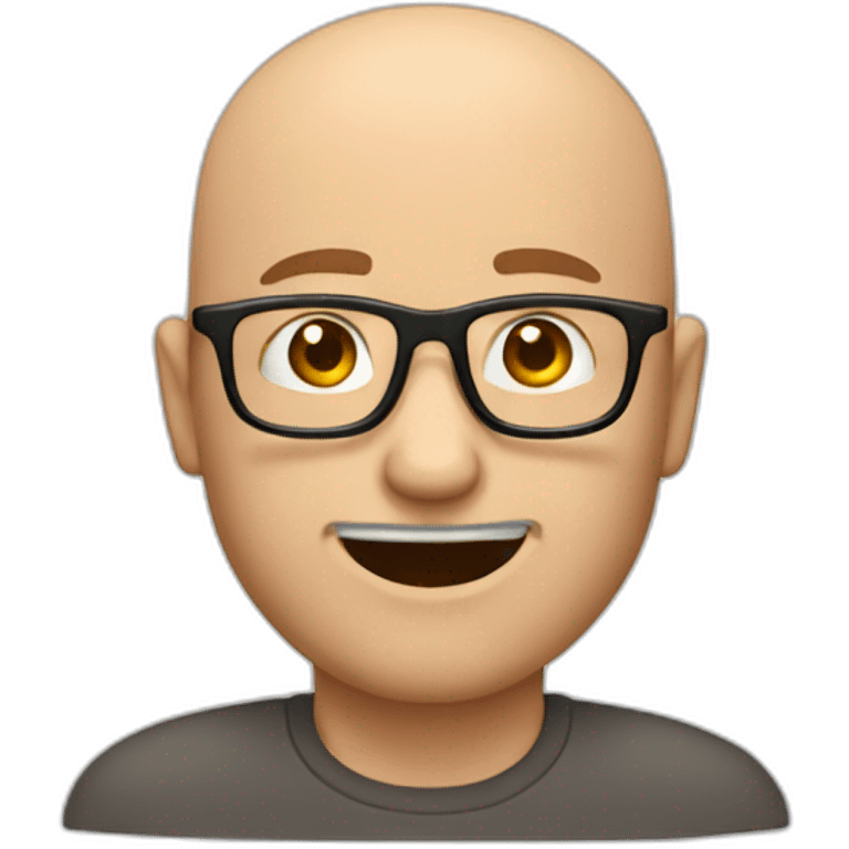 bald white man with glasses with a brown goatee winking emoji