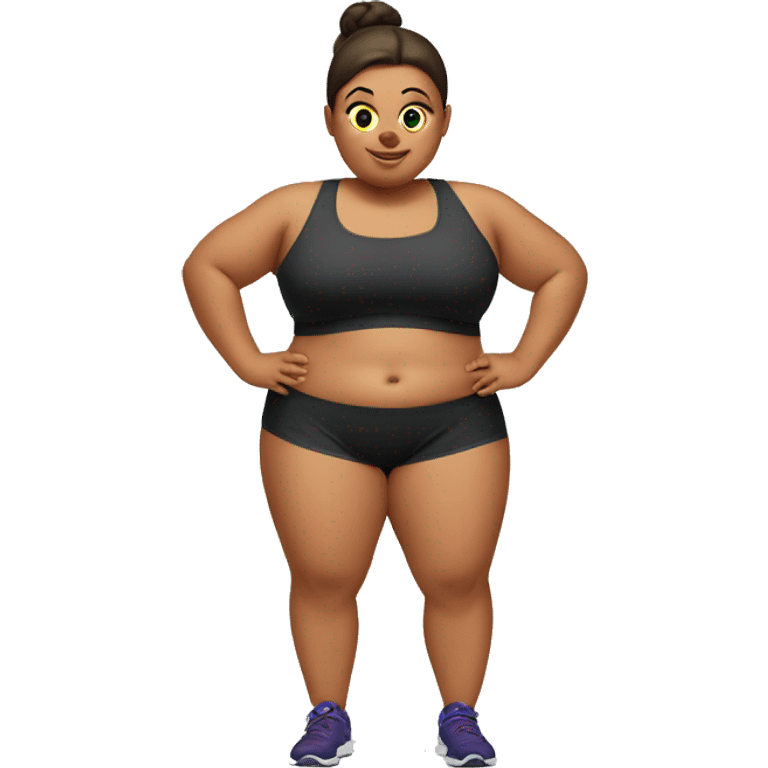 Chubby girl workout emoji