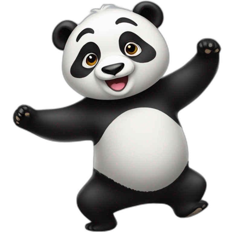 A cute panda was dancing emoji