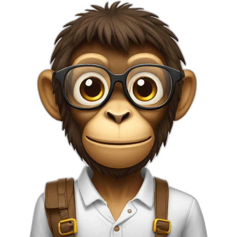 Nerd monkey emoji