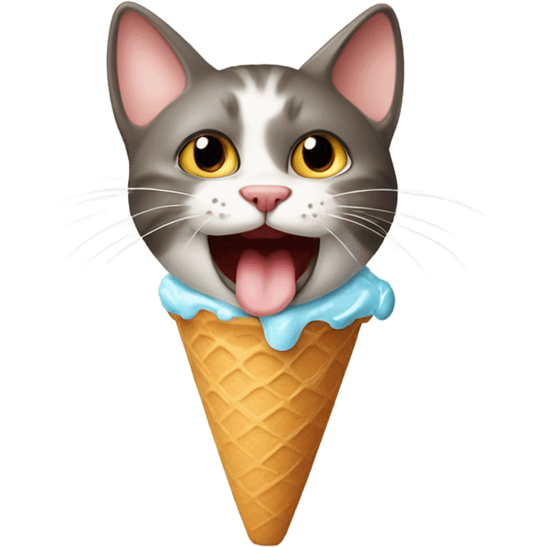 Cat eating ice cream emoji