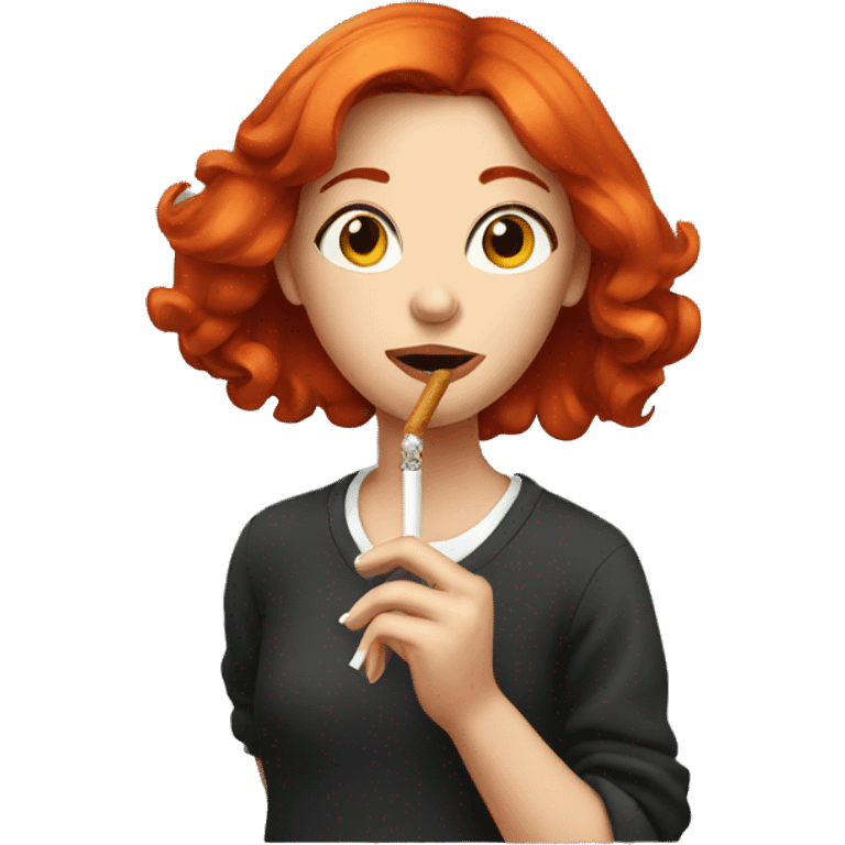 Girl with red hair smoking a cigarette  emoji