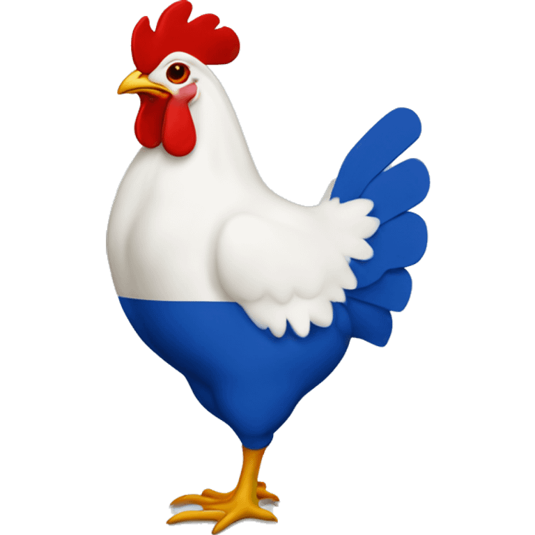 chicken flag french blue white red emoji