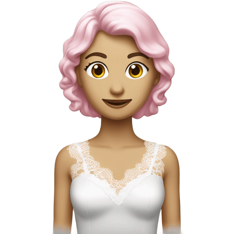 Un vestito rosa con del pizzo bianco sulle bianche emoji