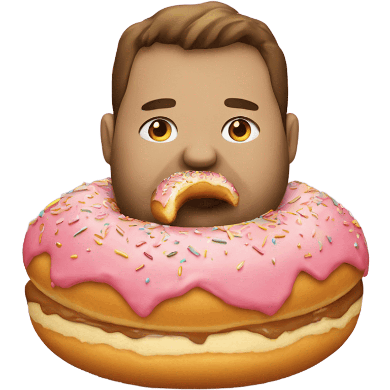 fat person eating donut  emoji