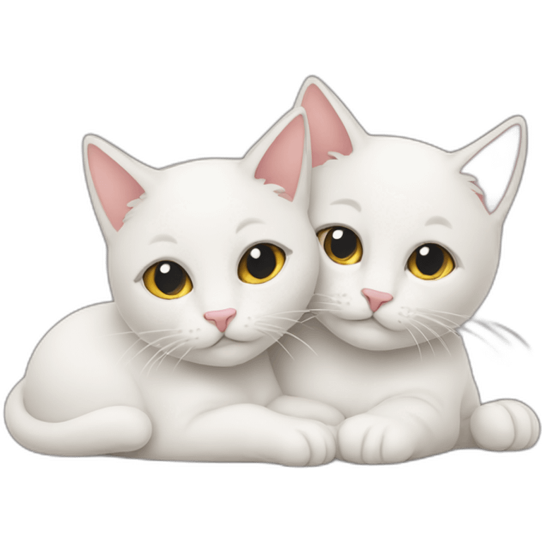 two cats cuddling emoji