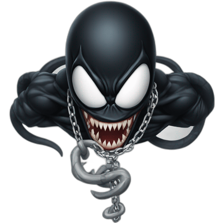 Venom wearning tshirt and some chains emoji