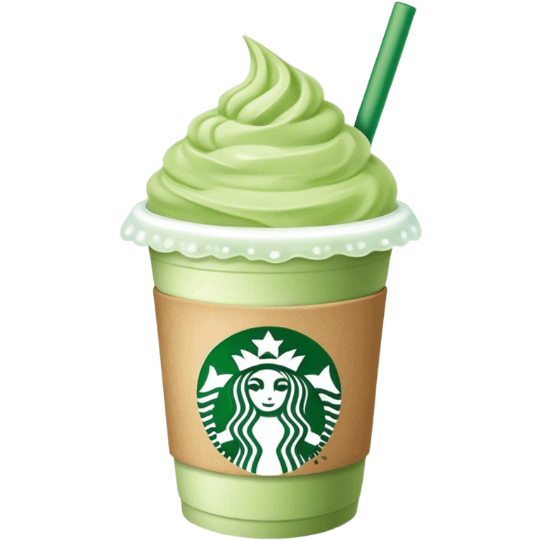 iced pastel green matcha in starbucks coffee cup emoji