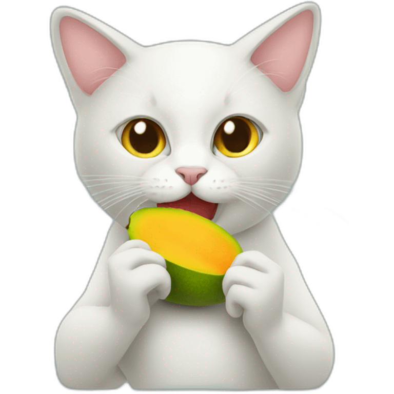 cat eating a mango emoji