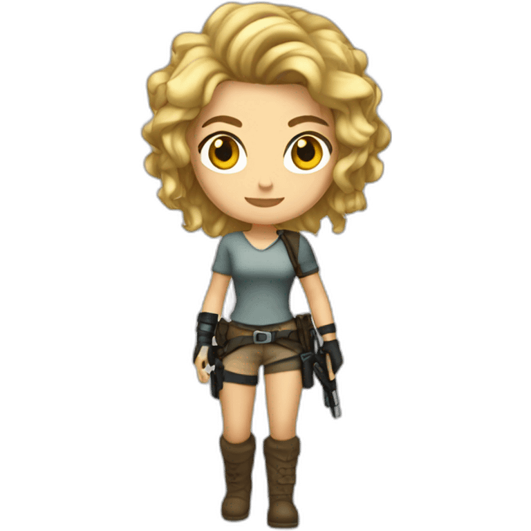 Blonde Lara croft with curly hair emoji