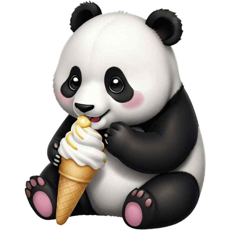 Panda eating ice cream emoji