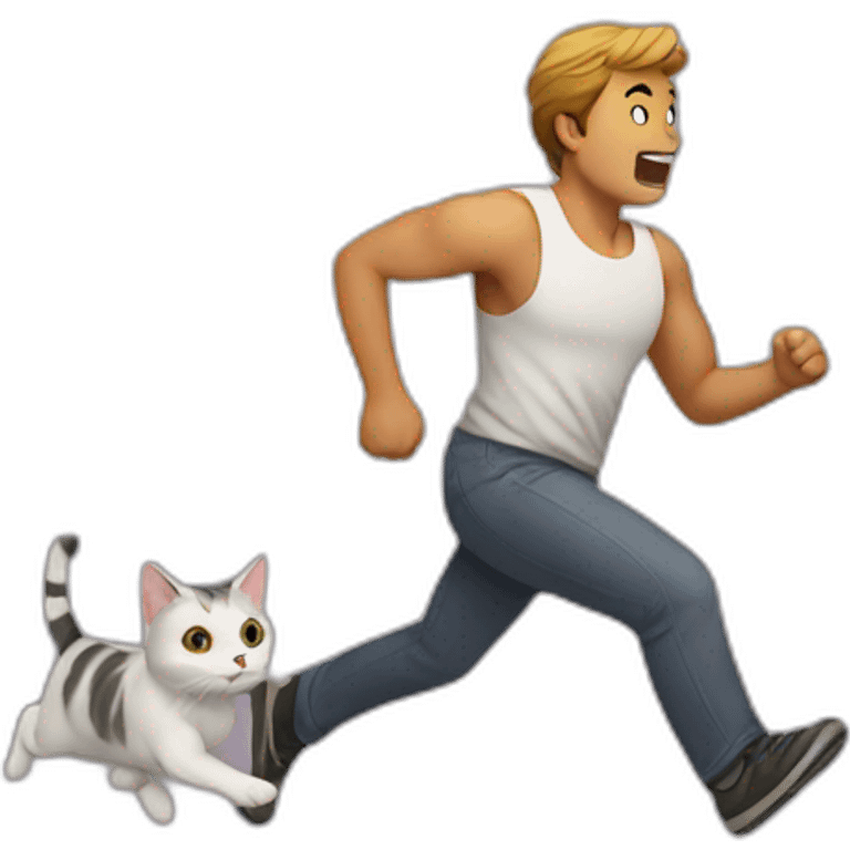 Man running from cat emoji